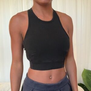 Black fitted athletic top